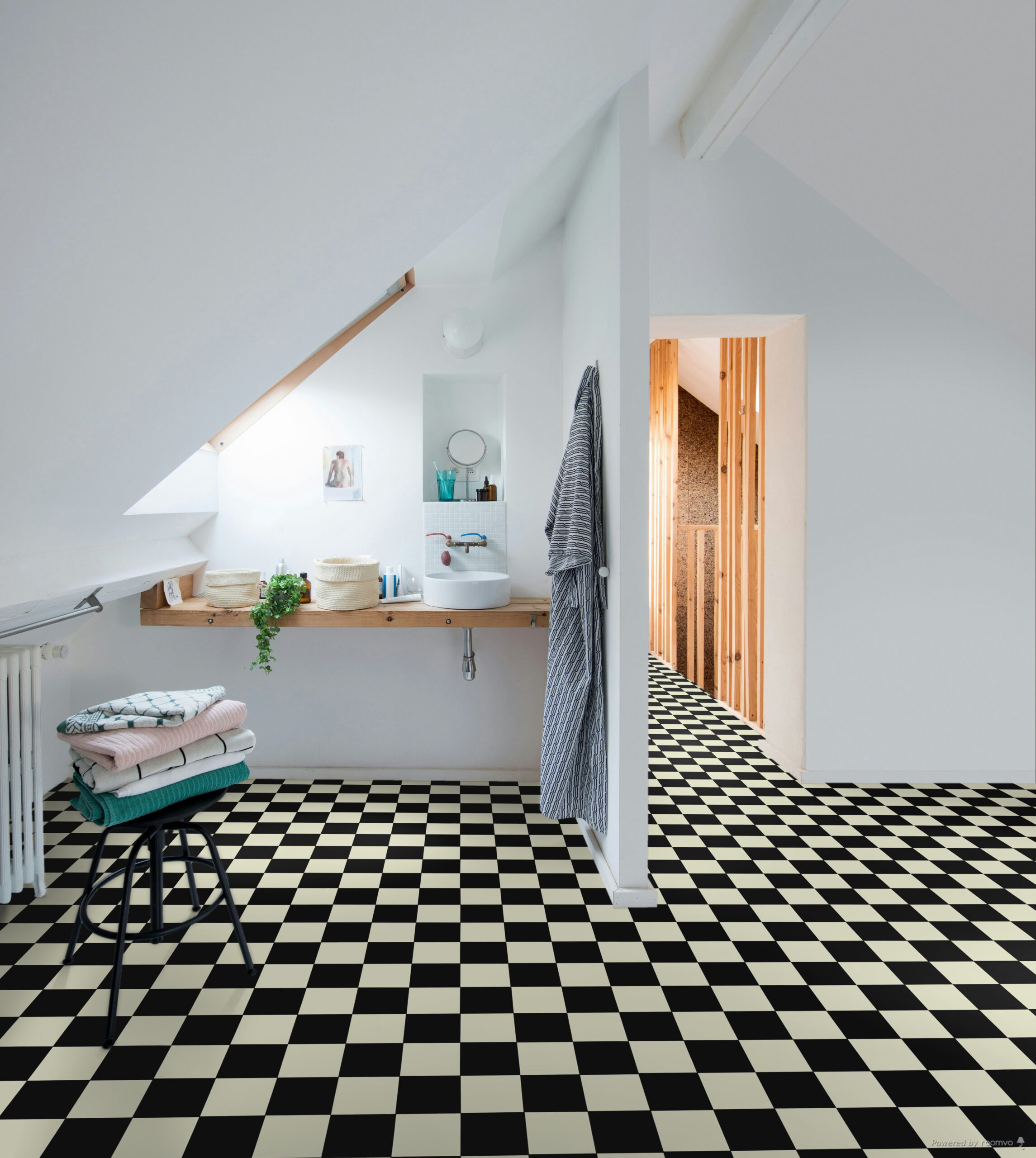 MyFloor Damier 019D Kaymaz PVC Vinil Zemin Kaplama - Görsel 2