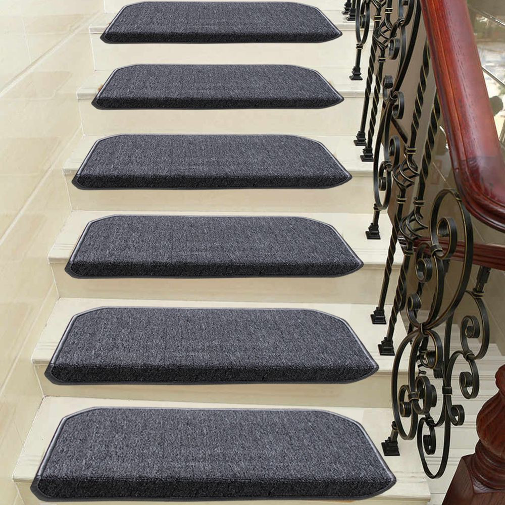 Gri Bukle Kendinden Yapışkanlı Merdiven Basamak Paspası / Halısı
