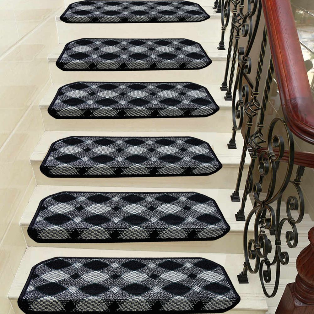 Renkli Bukle Kendinden Yapışkanlı Merdiven Basamak Paspası Halısı